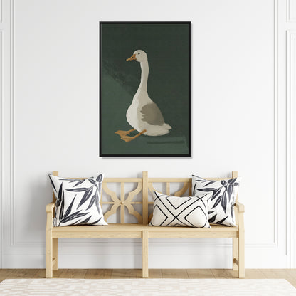 Framed Canvas - Sitting Goose in Spotlight