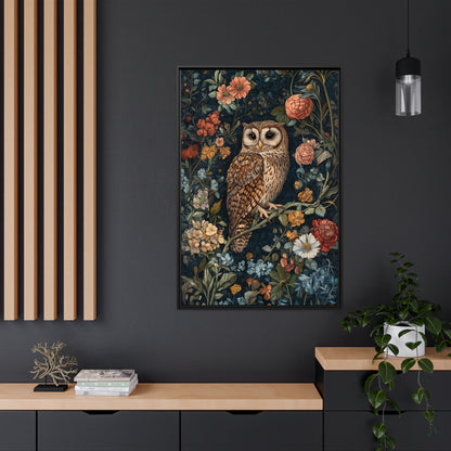 Framed Canvas - Guardian of the Floral Night
