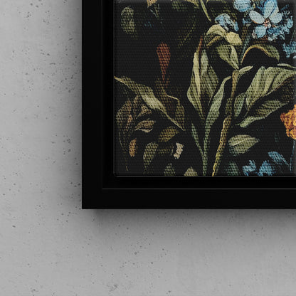 Framed Canvas - Guardian of the Floral Night