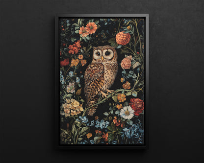 Framed Canvas - Guardian of the Floral Night