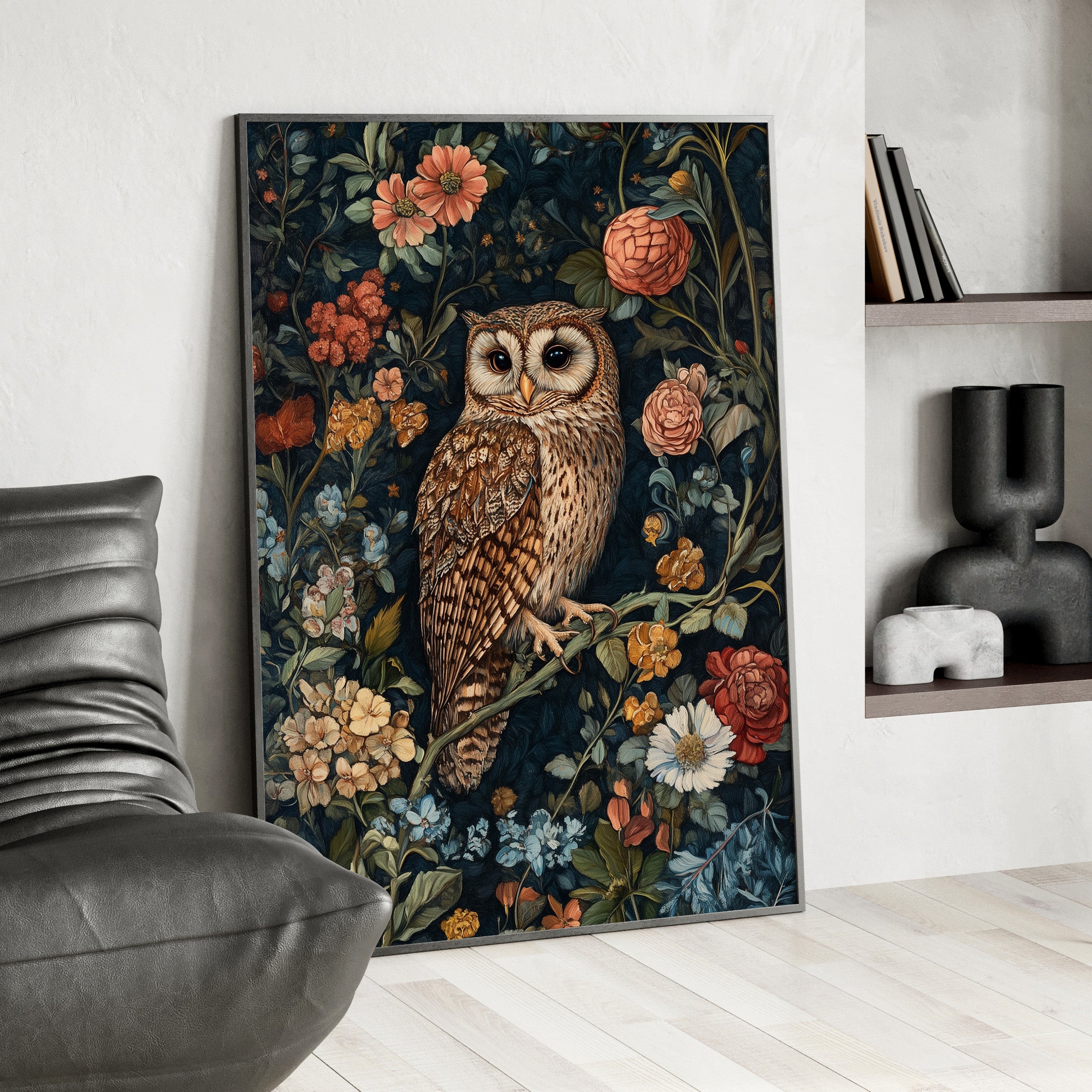 Framed Paper Print - Guardian of the Floral Night