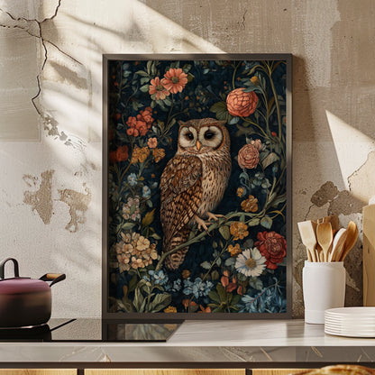 Framed Paper Print - Guardian of the Floral Night