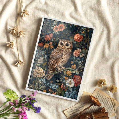 Framed Paper Print - Guardian of the Floral Night