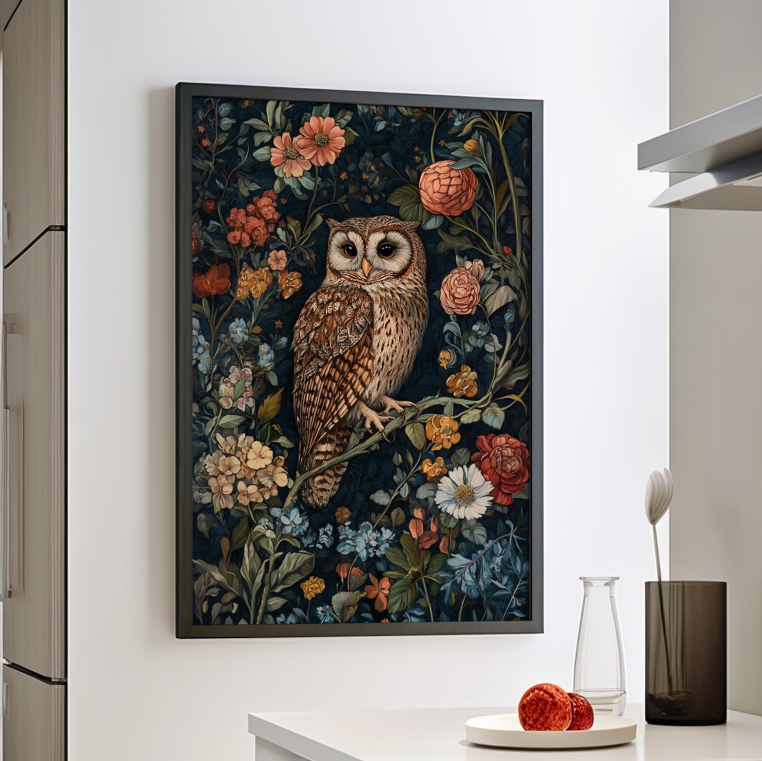 Framed Paper Print - Guardian of the Floral Night