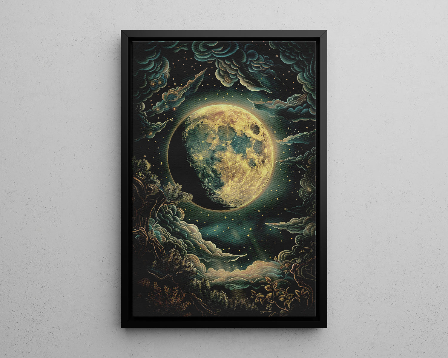 Framed Canvas - Waxing Gibbous Dreamscape