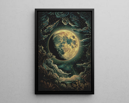 Framed Canvas - Waxing Gibbous Dreamscape