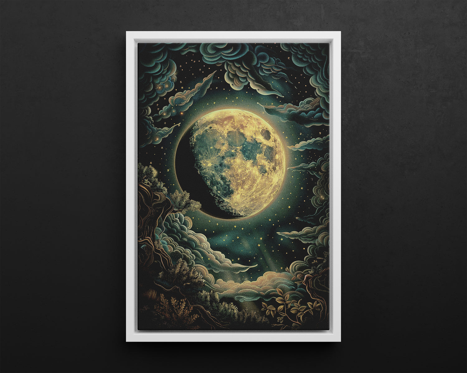 Framed Canvas - Waxing Gibbous Dreamscape