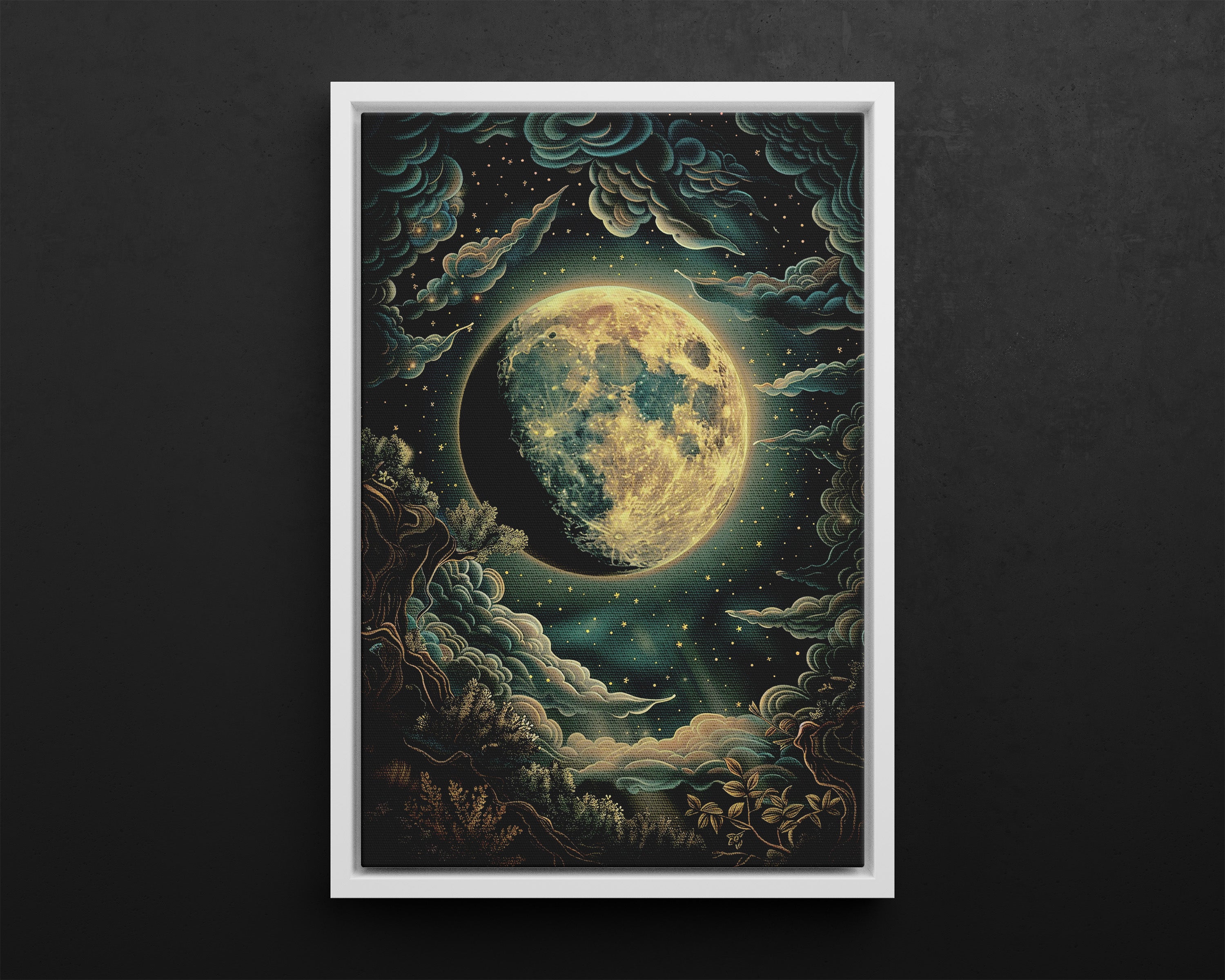 Framed Canvas - Waxing Gibbous Dreamscape