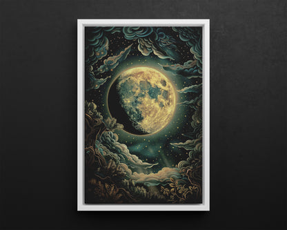 Framed Canvas - Waxing Gibbous Dreamscape