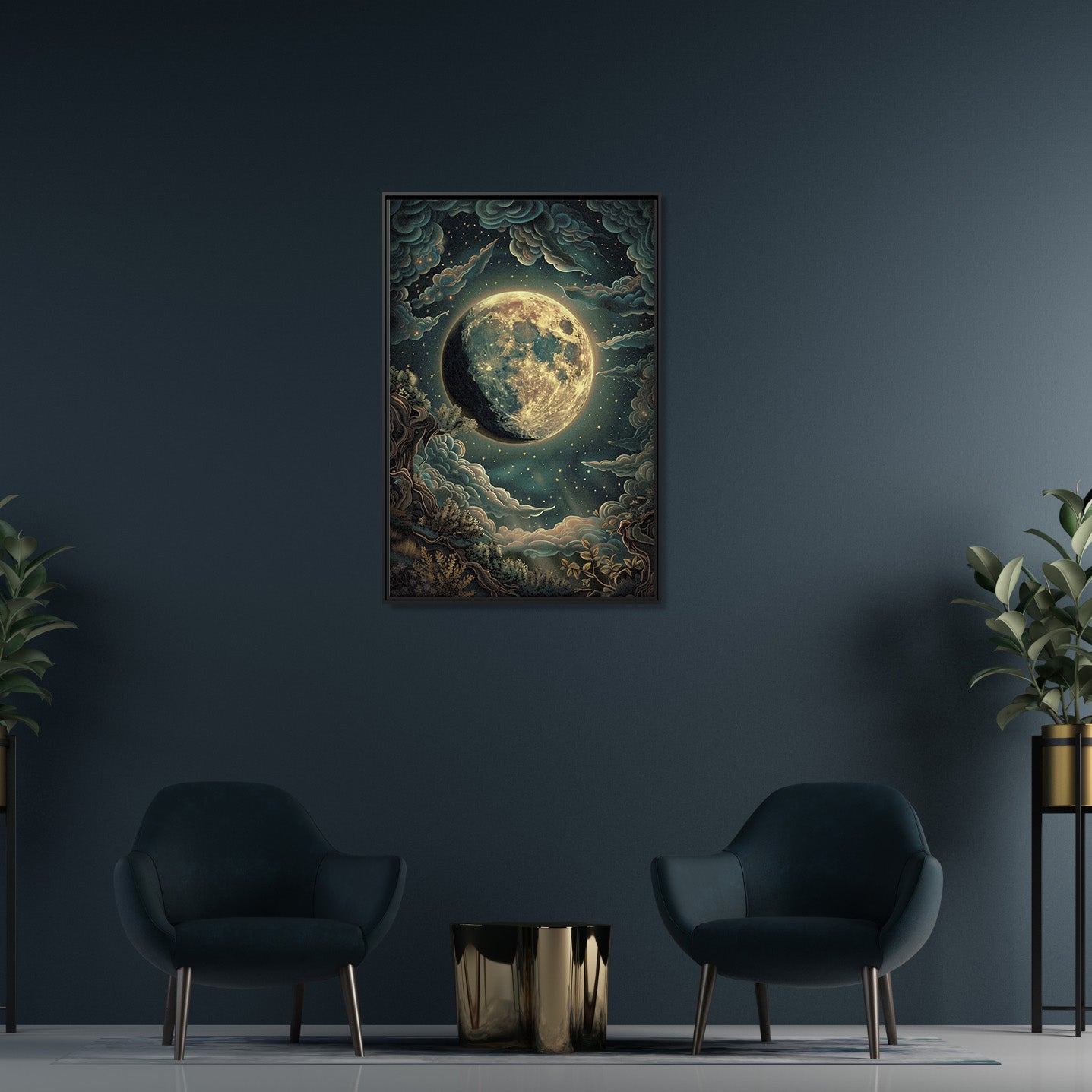 Framed Canvas - Waxing Gibbous Dreamscape
