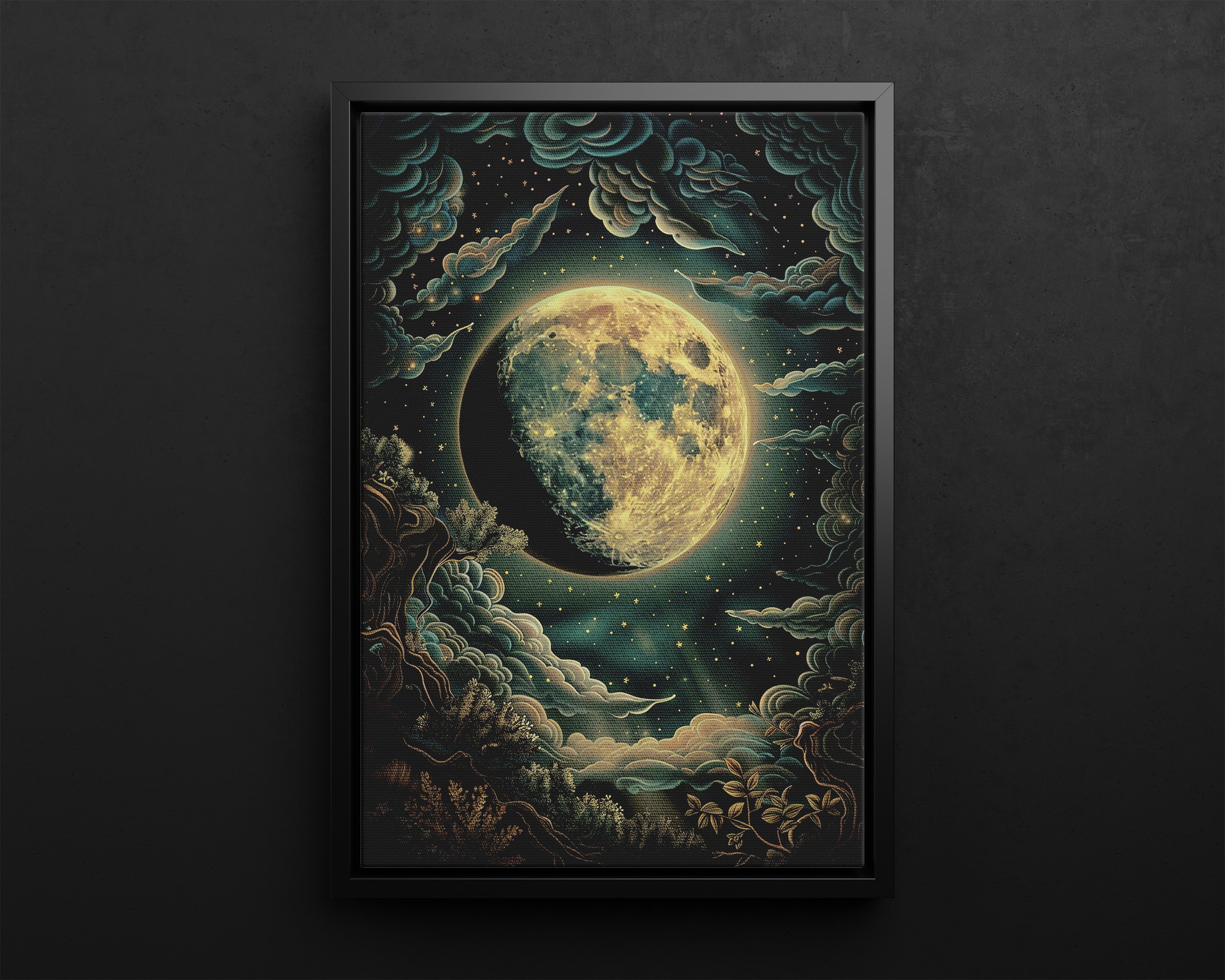 Framed Canvas - Waxing Gibbous Dreamscape
