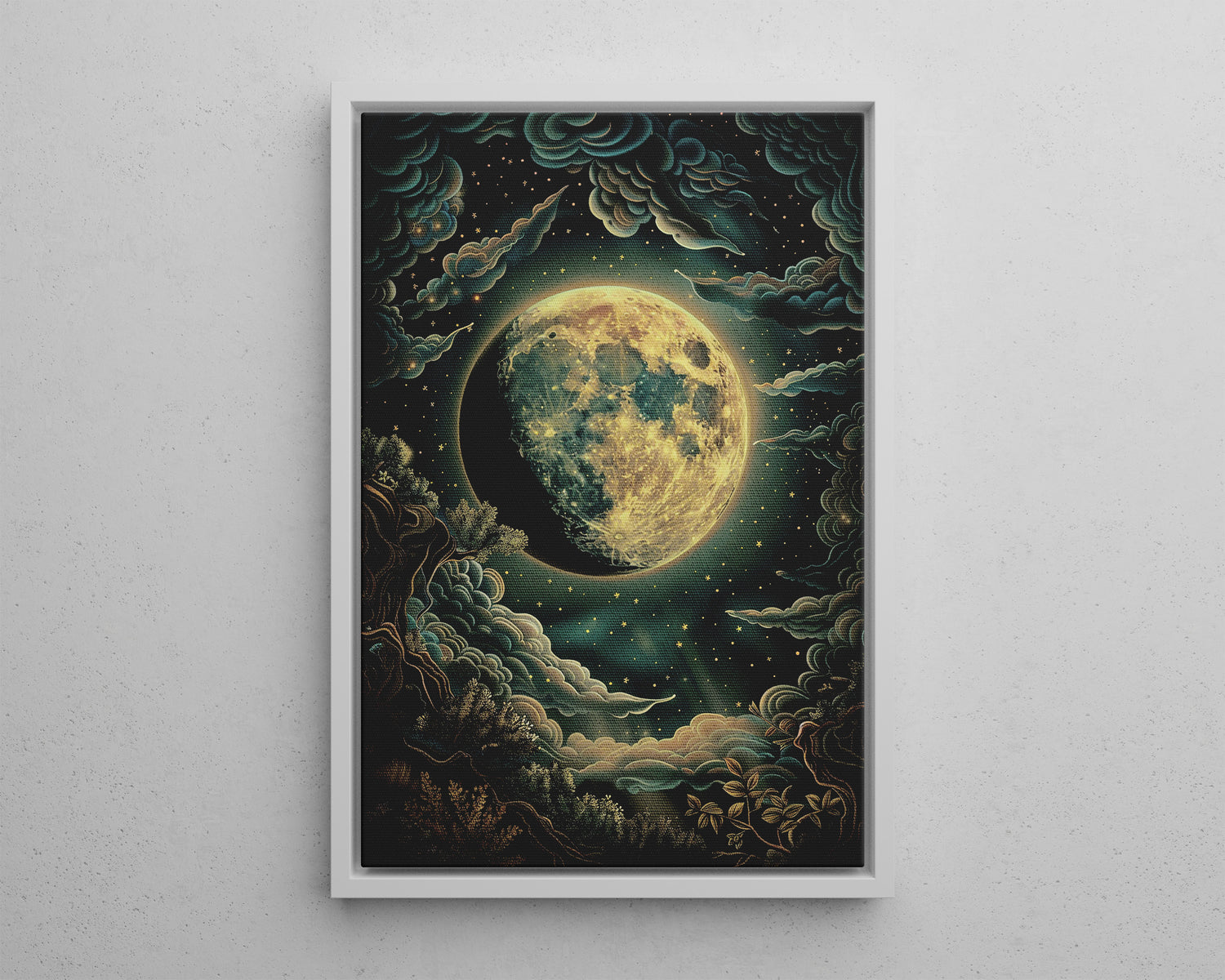 Framed Canvas - Waxing Gibbous Dreamscape