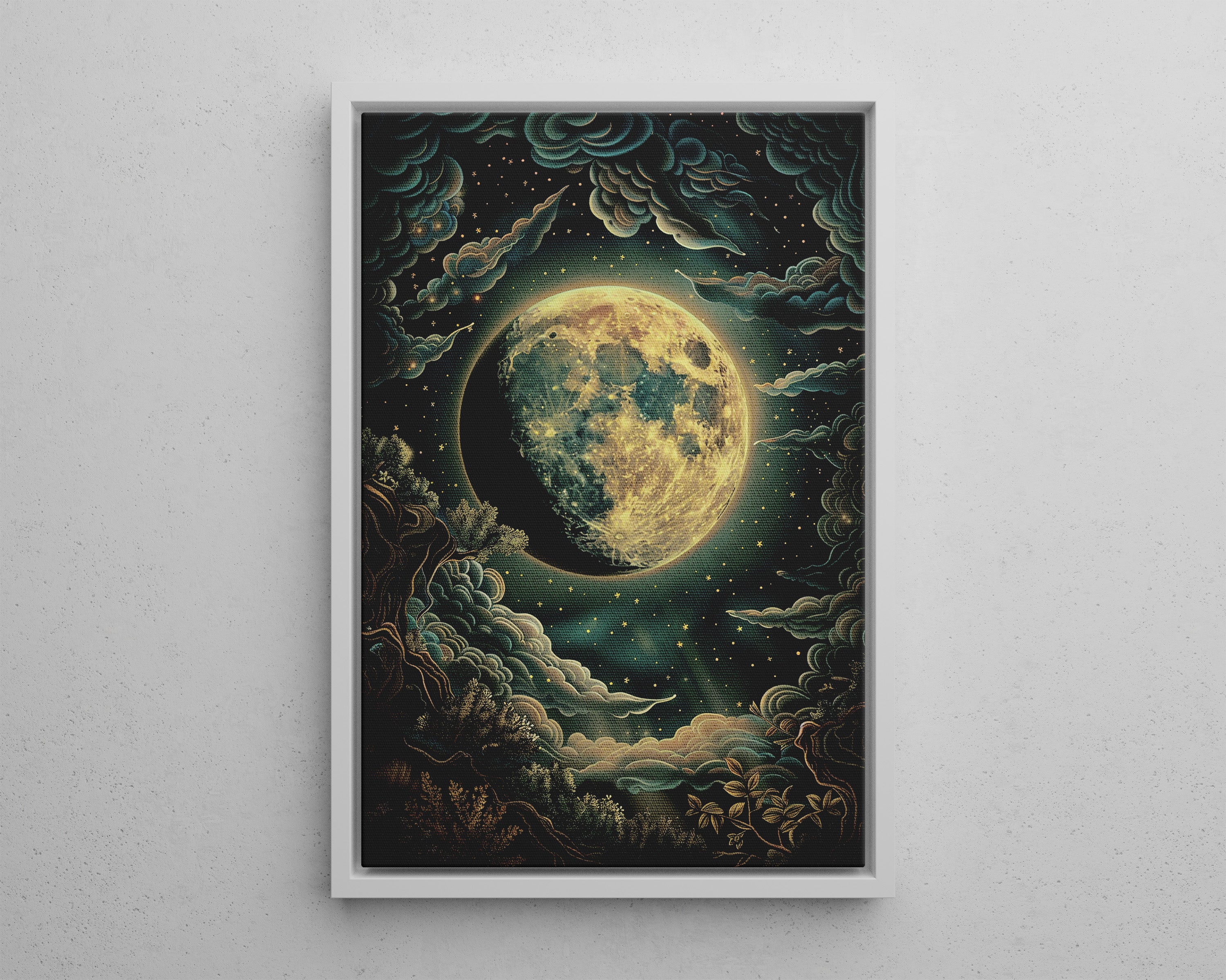 Framed Canvas - Waxing Gibbous Dreamscape