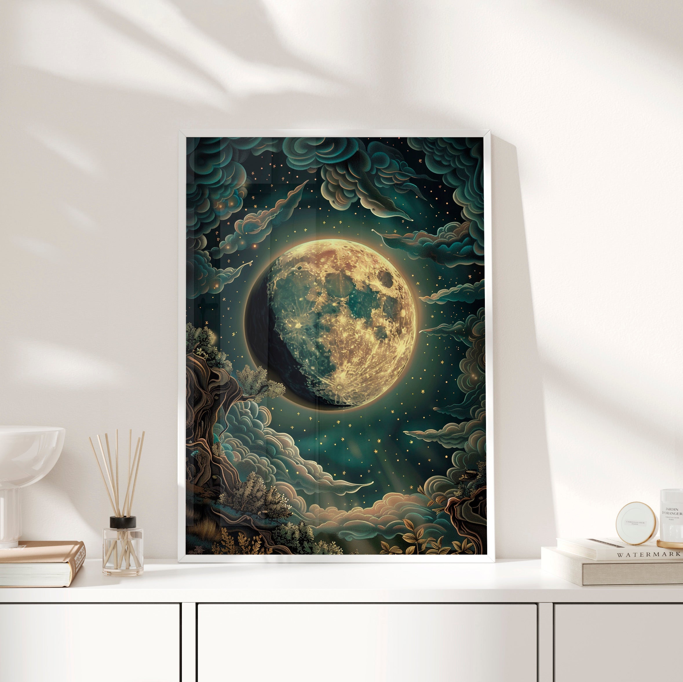 Framed Paper Print - Waxing Gibbous Dreamscape