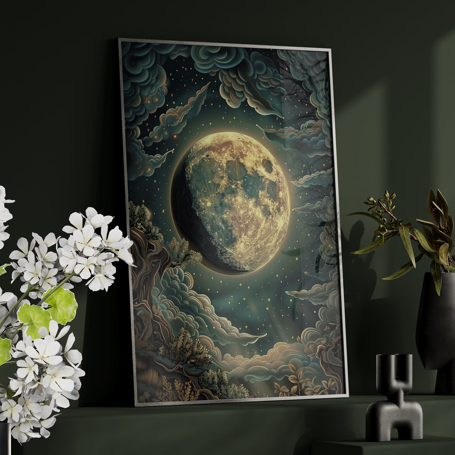 Framed Paper Print - Waxing Gibbous Dreamscape