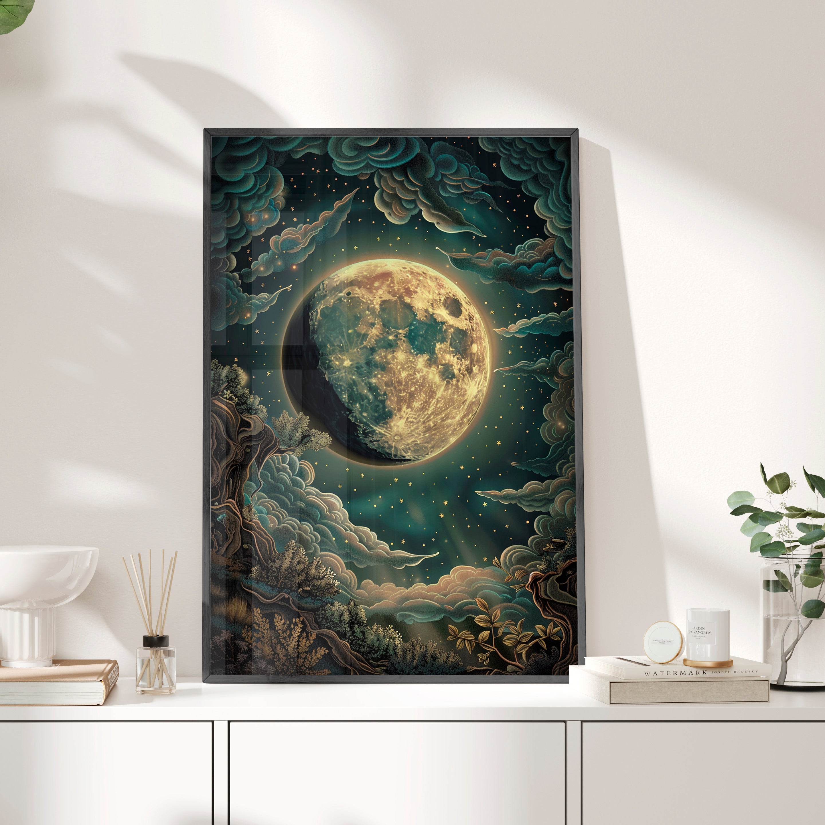 Framed Paper Print - Waxing Gibbous Dreamscape