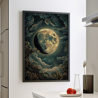 Framed Paper Print - Waxing Gibbous Dreamscape