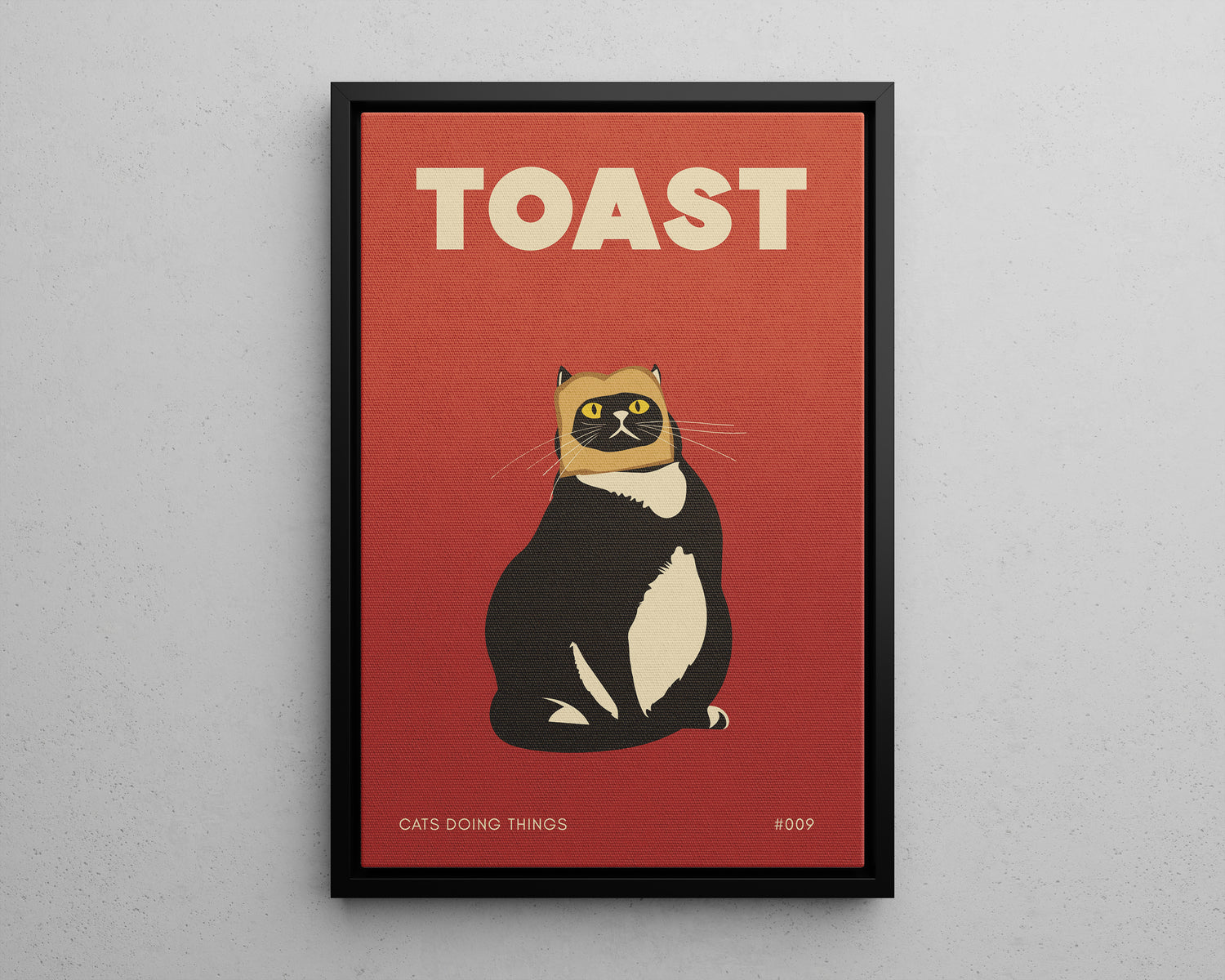 Framed Canvas - Toasted Feline Fancy