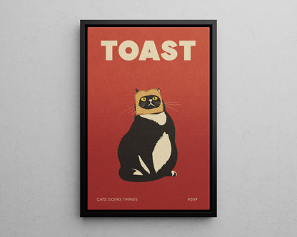 Framed Canvas - Toasted Feline Fancy