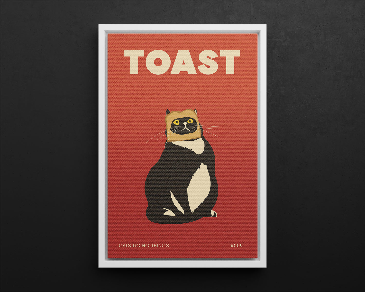 Framed Canvas - Toasted Feline Fancy