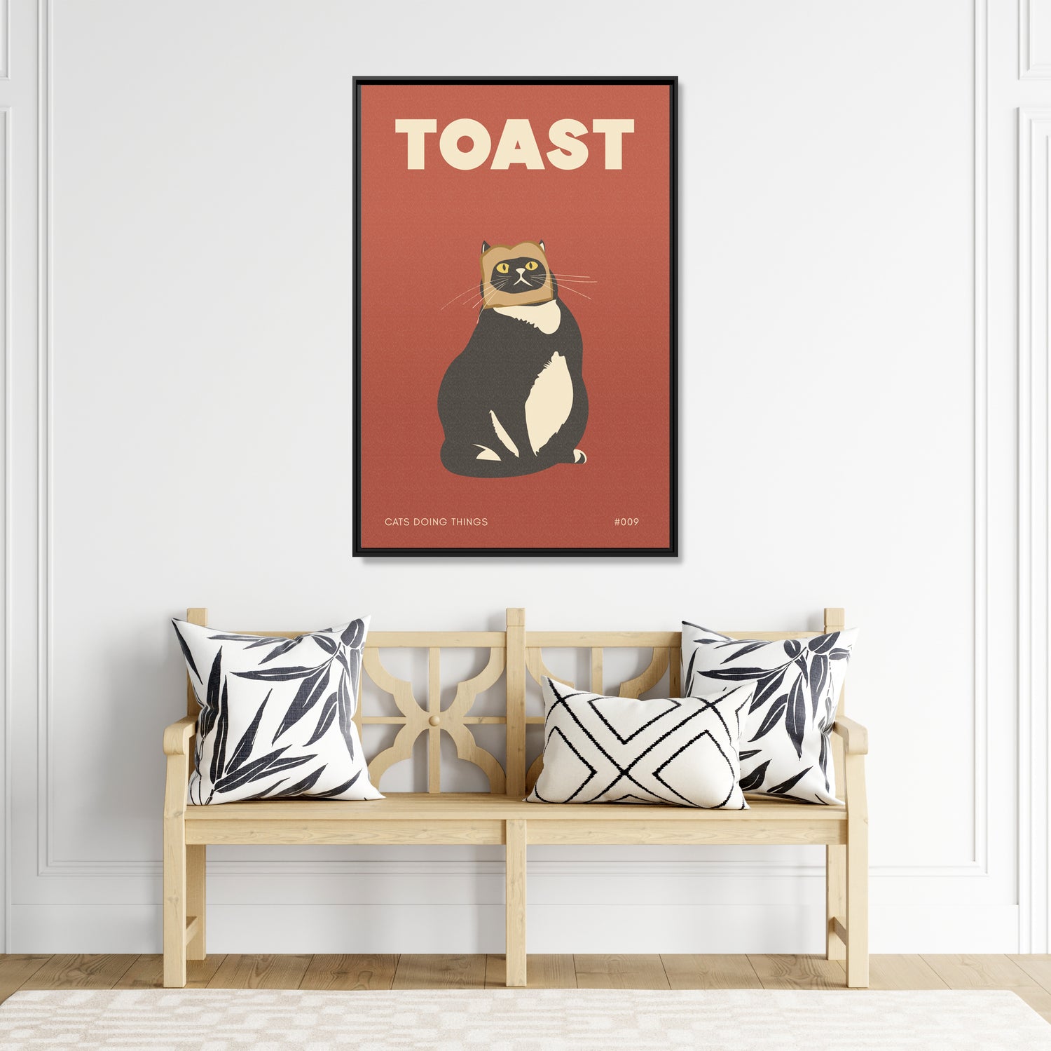 Framed Canvas - Toasted Feline Fancy