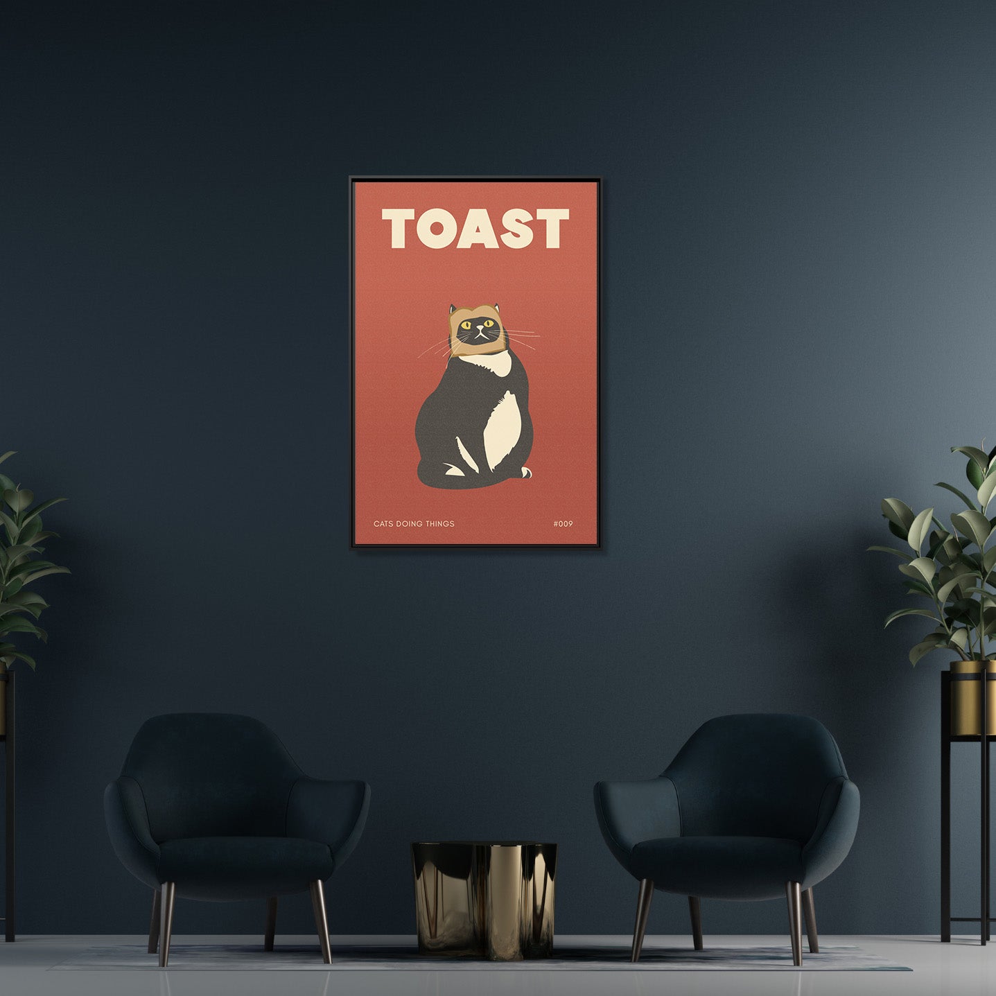 Framed Canvas - Toasted Feline Fancy