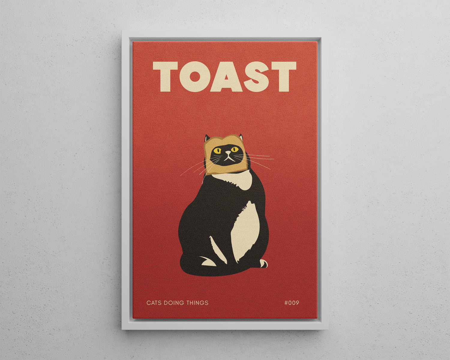 Framed Canvas - Toasted Feline Fancy