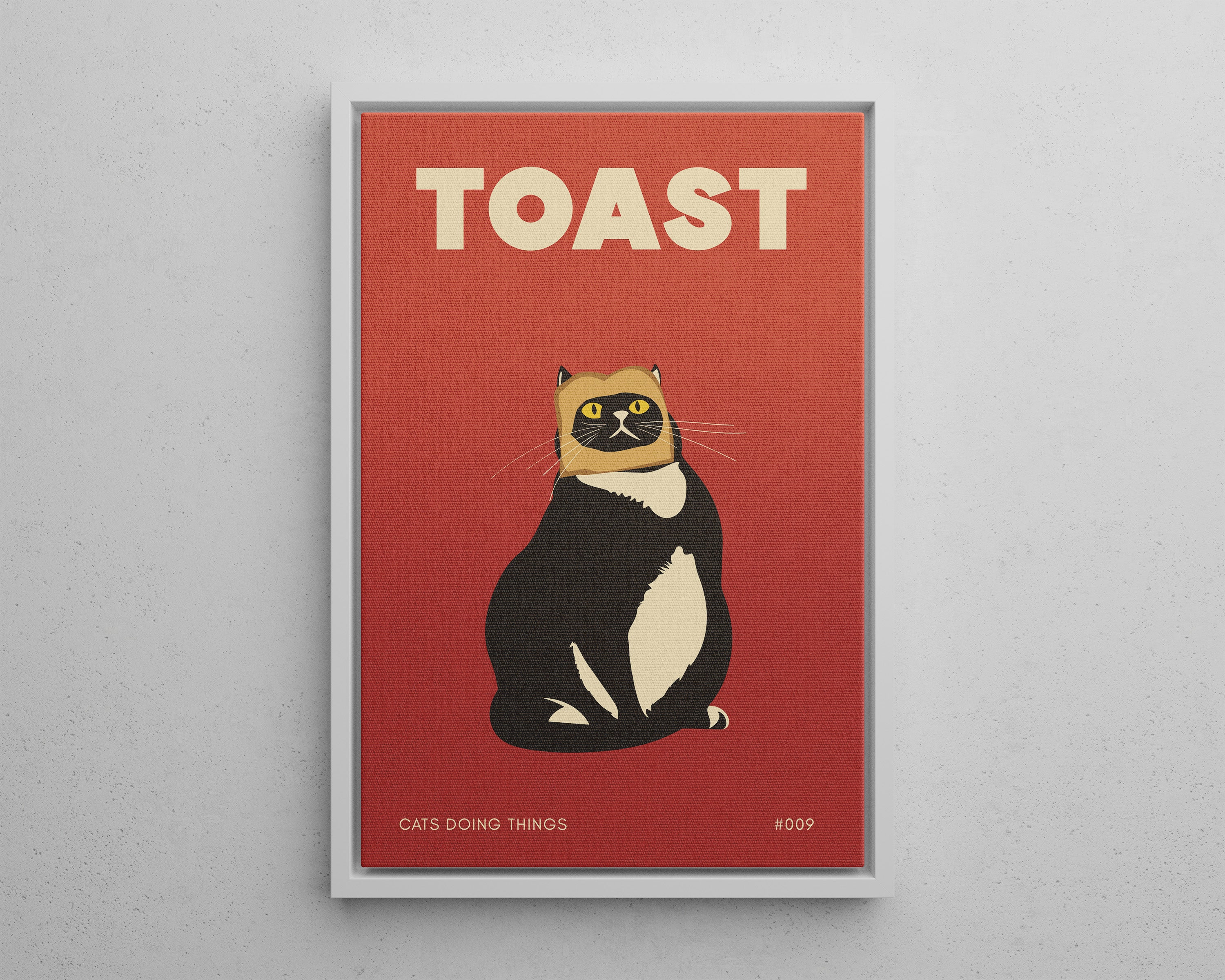 Framed Canvas - Toasted Feline Fancy