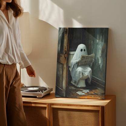.75&quot; Matte Canvas - Ghostly Bathroom Break