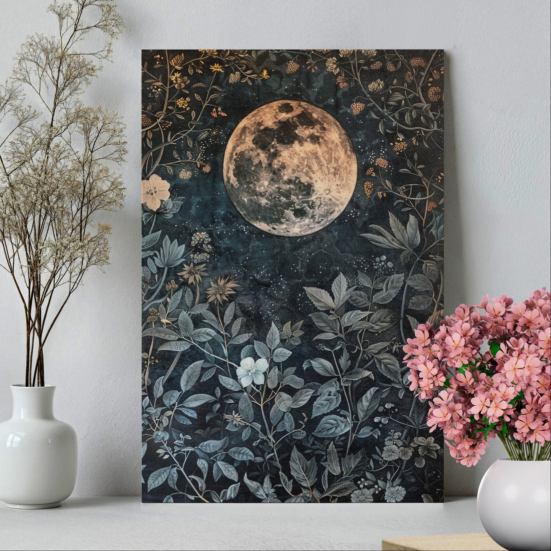 .75&quot; Matte Canvas - Midnight Moonlit Garden