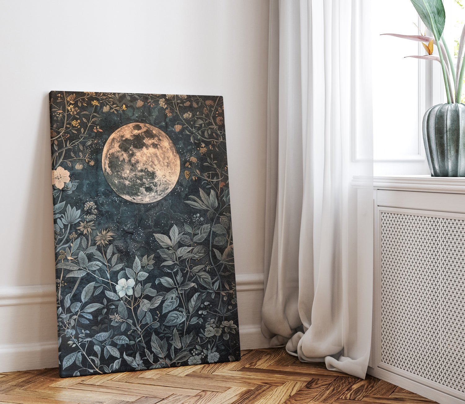 .75&quot; Matte Canvas - Midnight Moonlit Garden