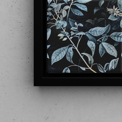 Framed Canvas - Midnight Moonlit Garden