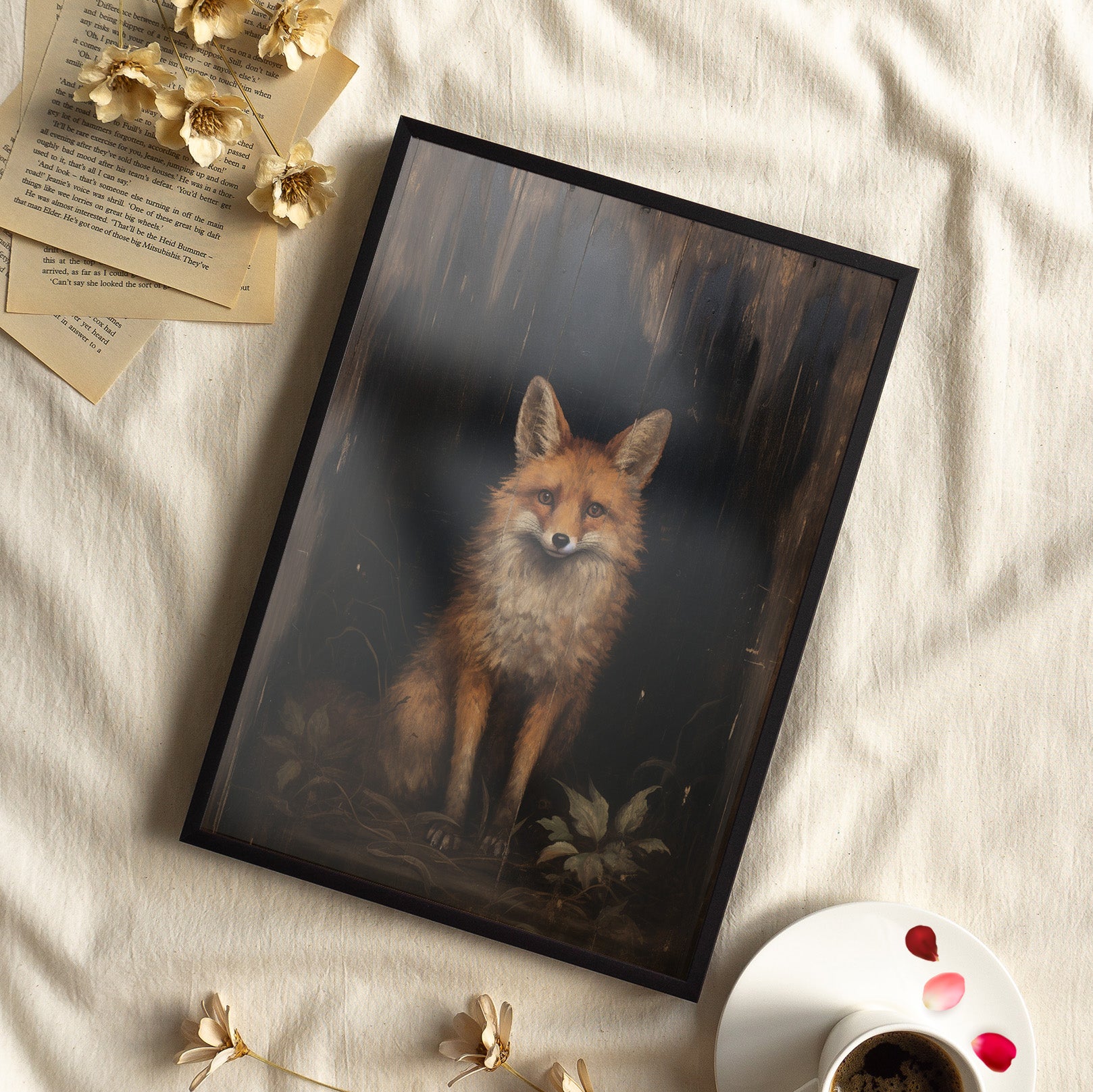 Framed Paper Print - Mystical Fox Gaze