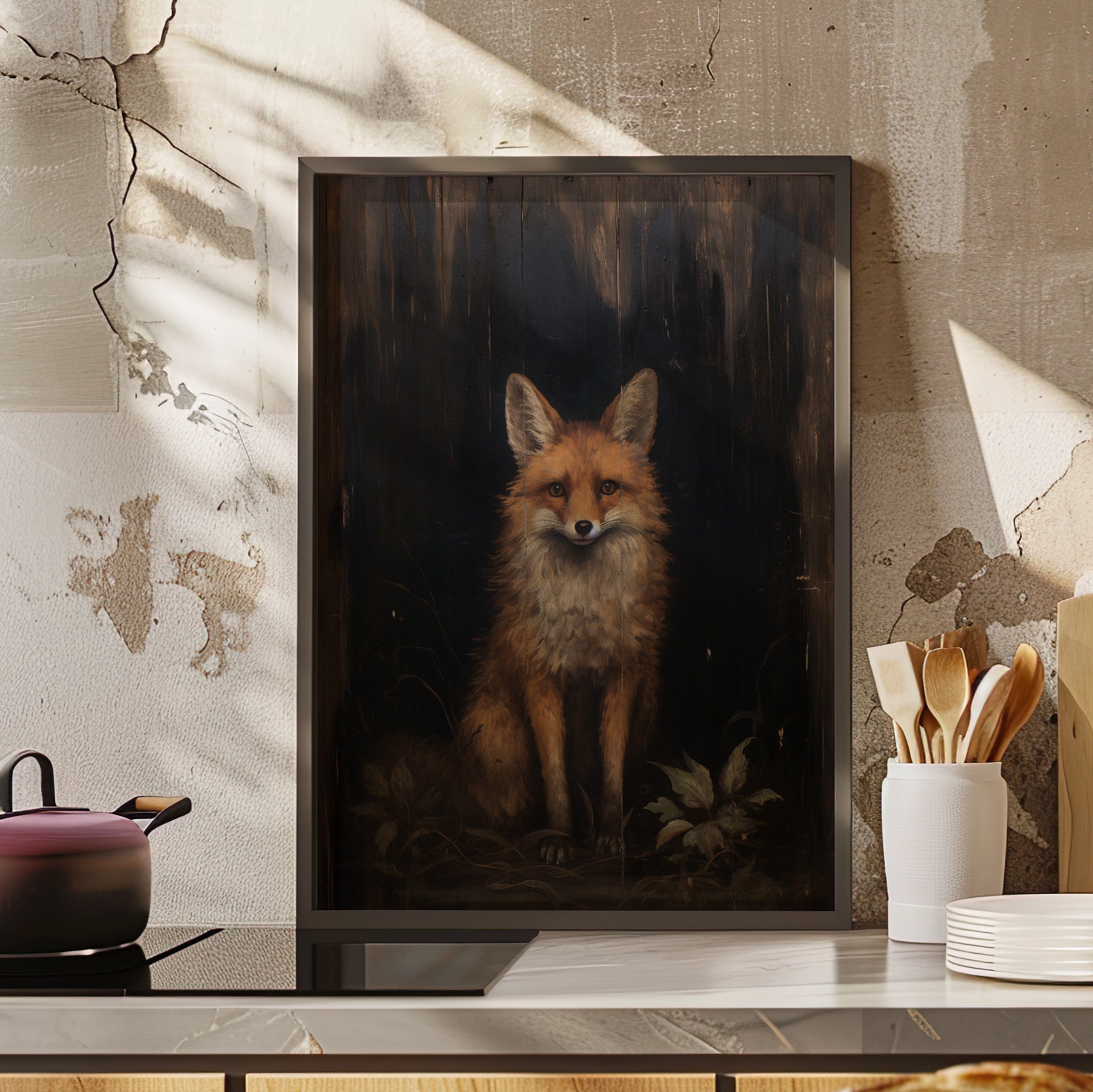 Framed Paper Print - Mystical Fox Gaze