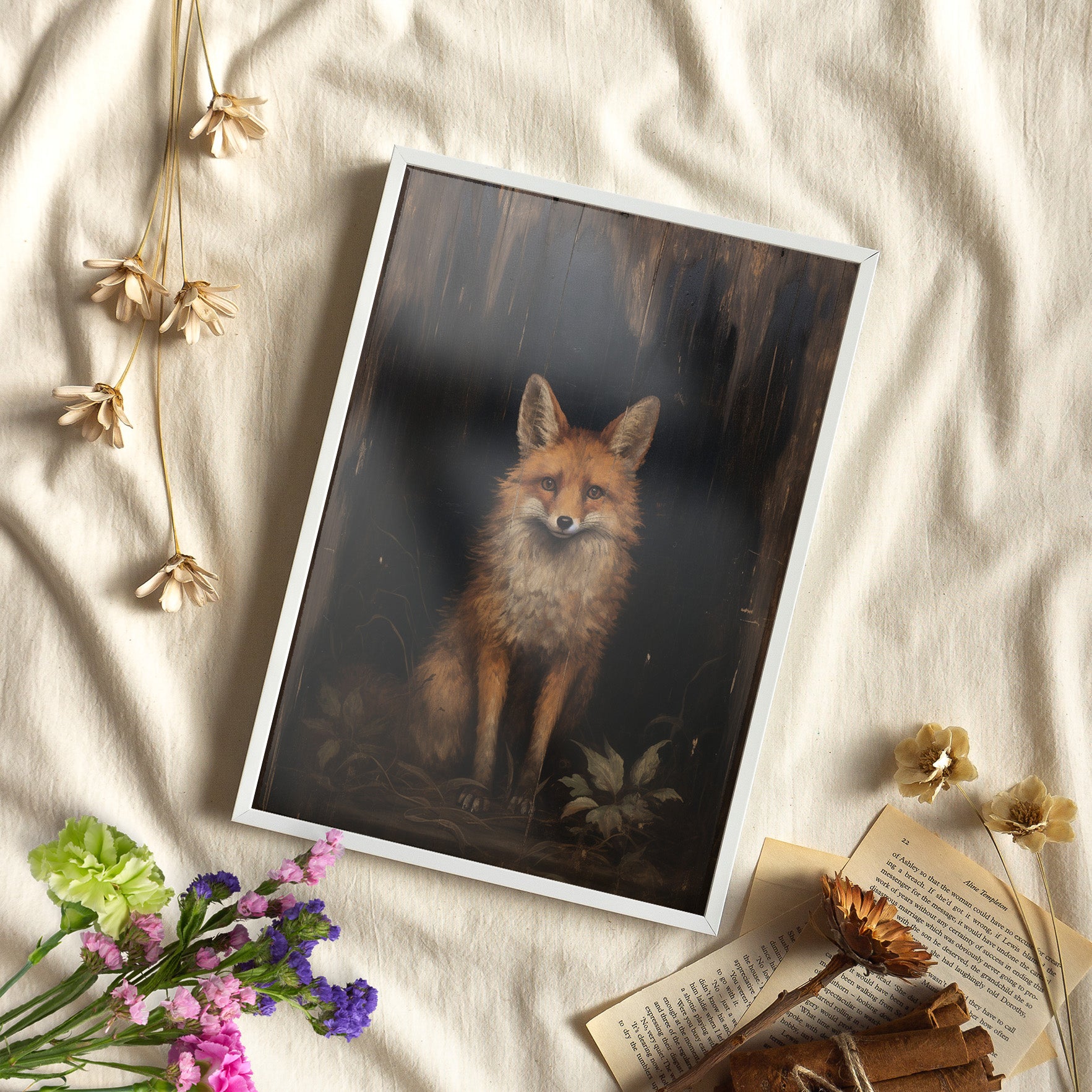 Framed Paper Print - Mystical Fox Gaze