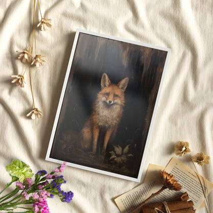 Framed Paper Print - Mystical Fox Gaze