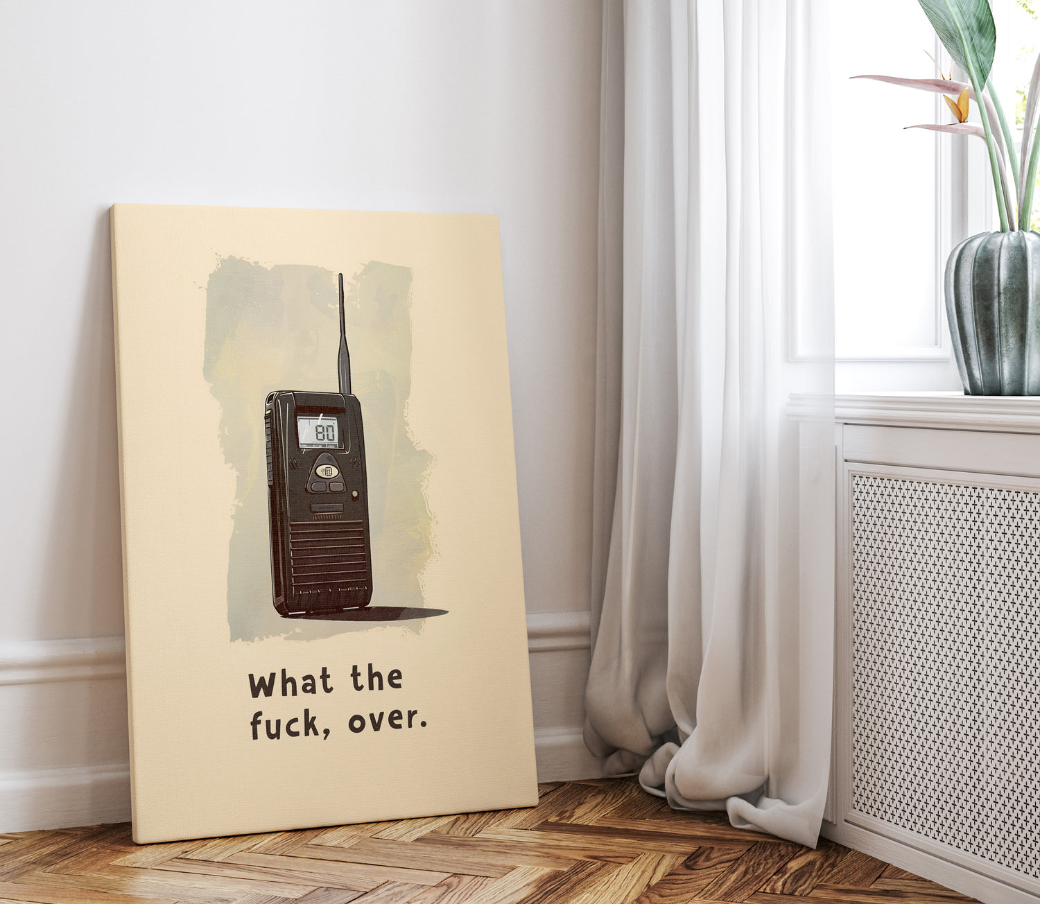 1.25" Matte Canvas - Walkie Talkie WTF Moment