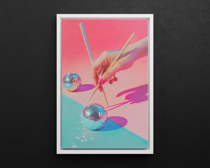 Framed Canvas - Disco Chopsticks Delight