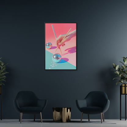 Framed Canvas - Disco Chopsticks Delight