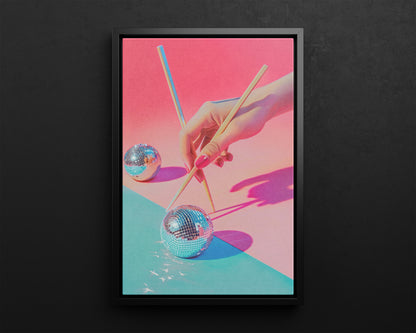 Framed Canvas - Disco Chopsticks Delight