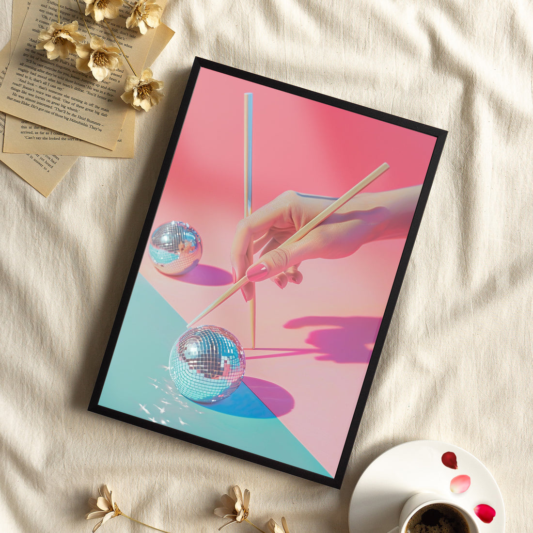 Framed Paper Print - Disco Chopsticks Delight