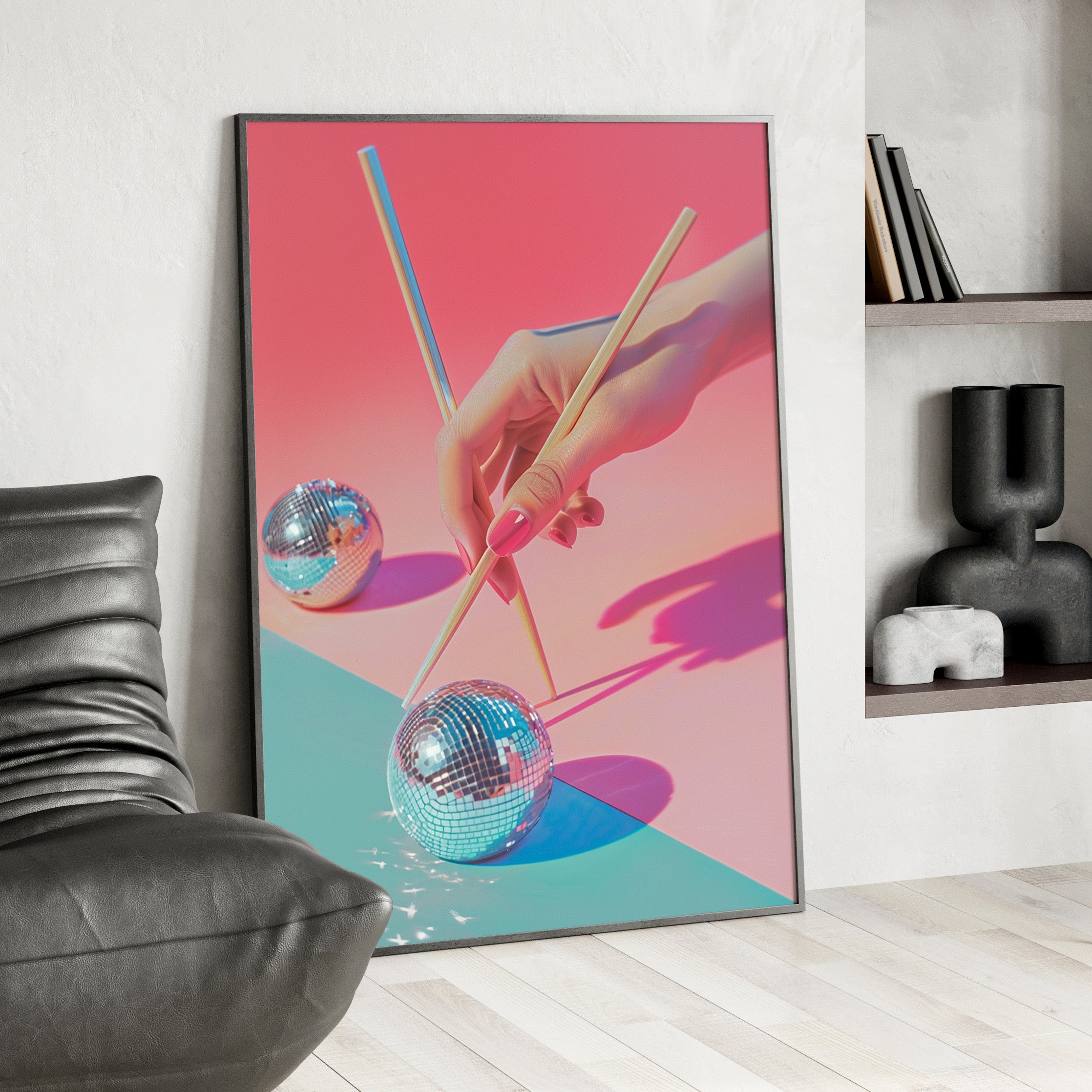 Framed Paper Print - Disco Chopsticks Delight