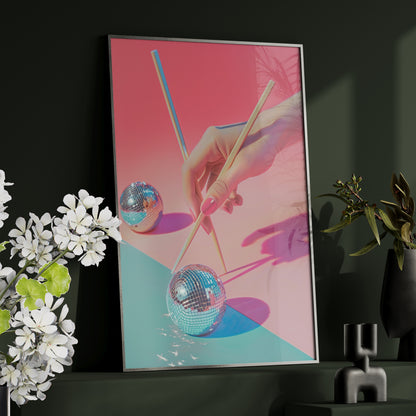 Framed Paper Print - Disco Chopsticks Delight