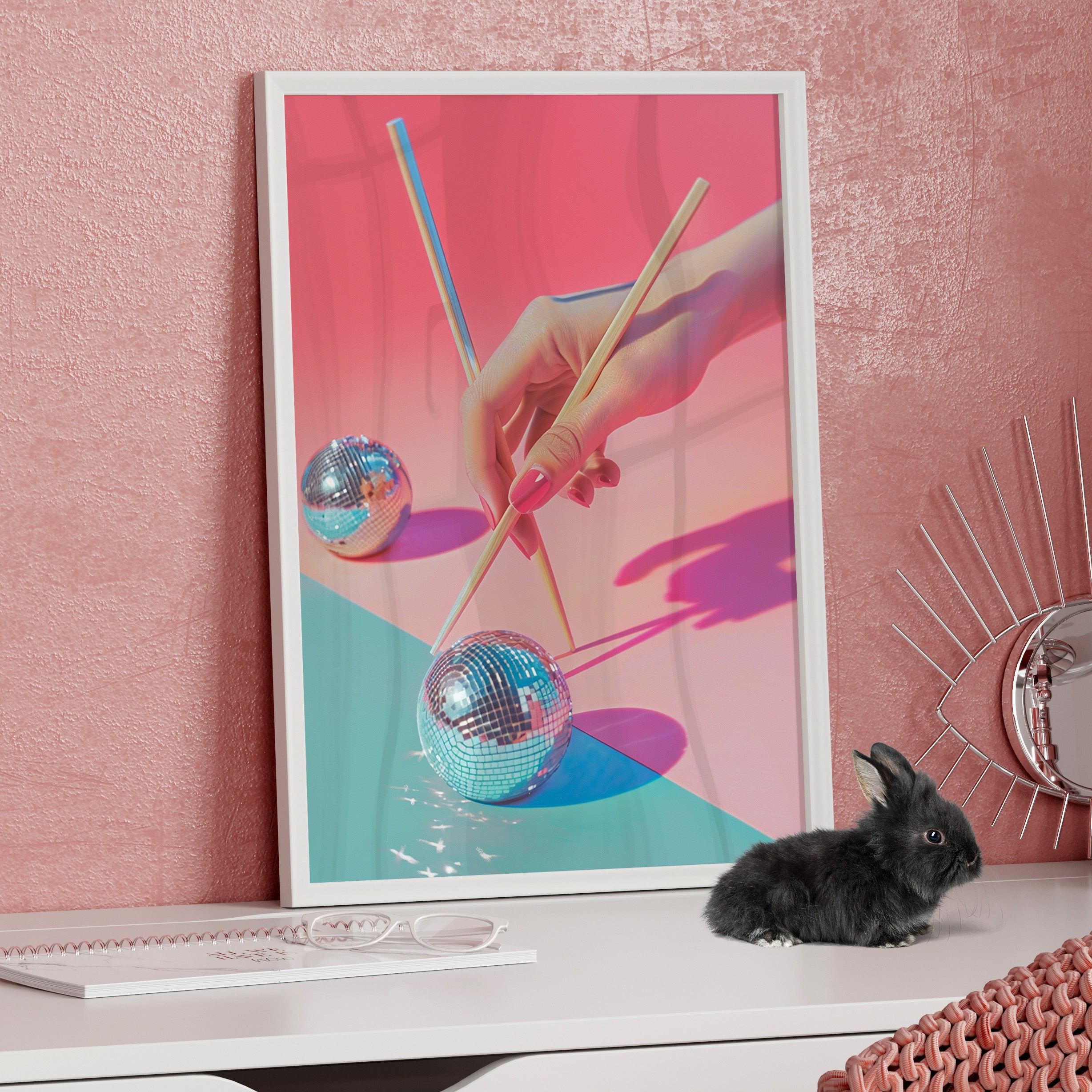 Framed Paper Print - Disco Chopsticks Delight