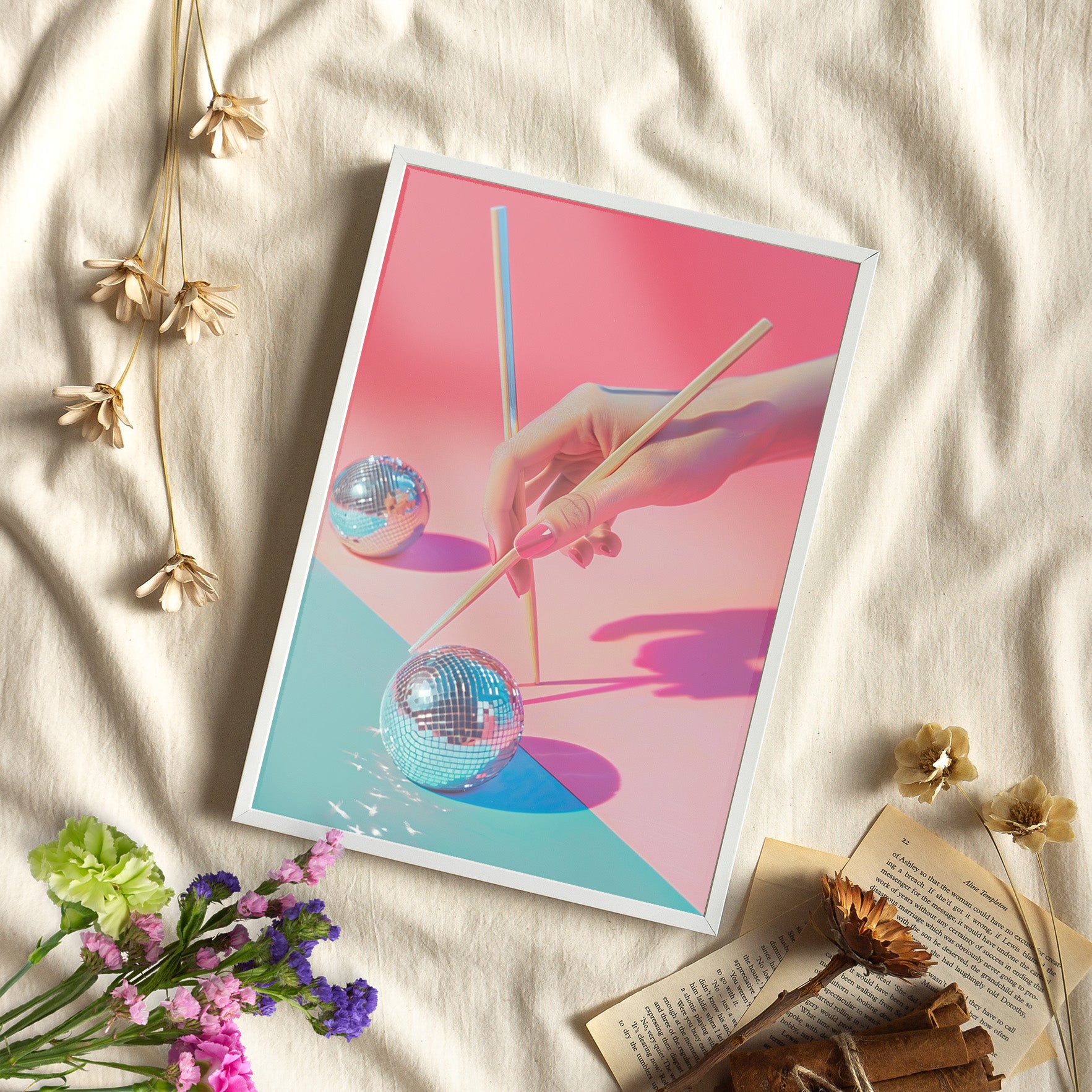 Framed Paper Print - Disco Chopsticks Delight