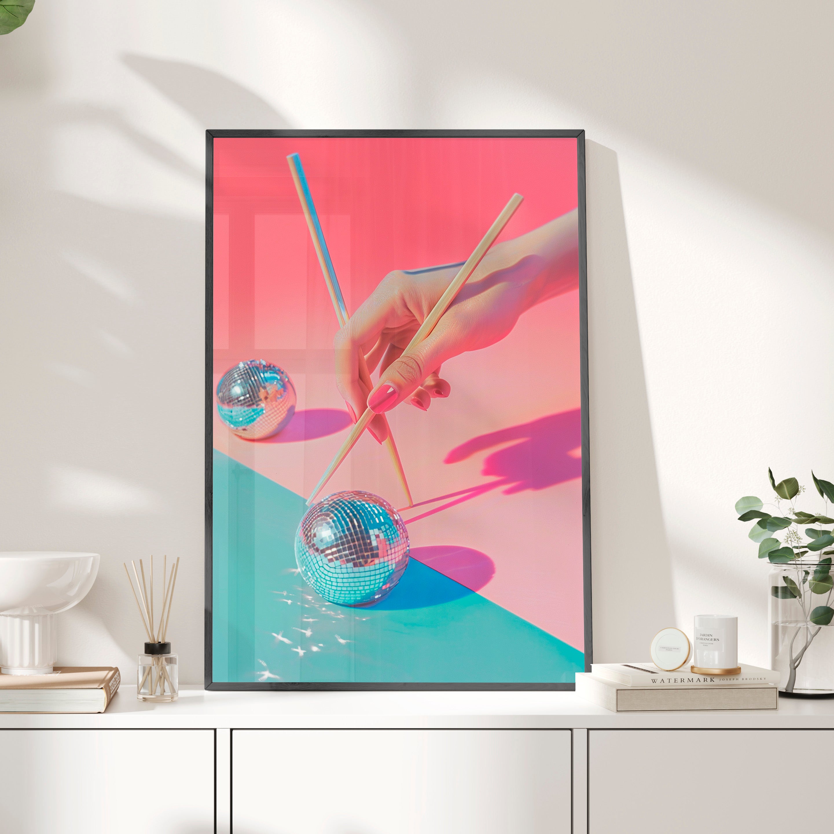 Framed Paper Print - Disco Chopsticks Delight