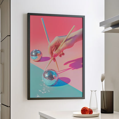 Framed Paper Print - Disco Chopsticks Delight