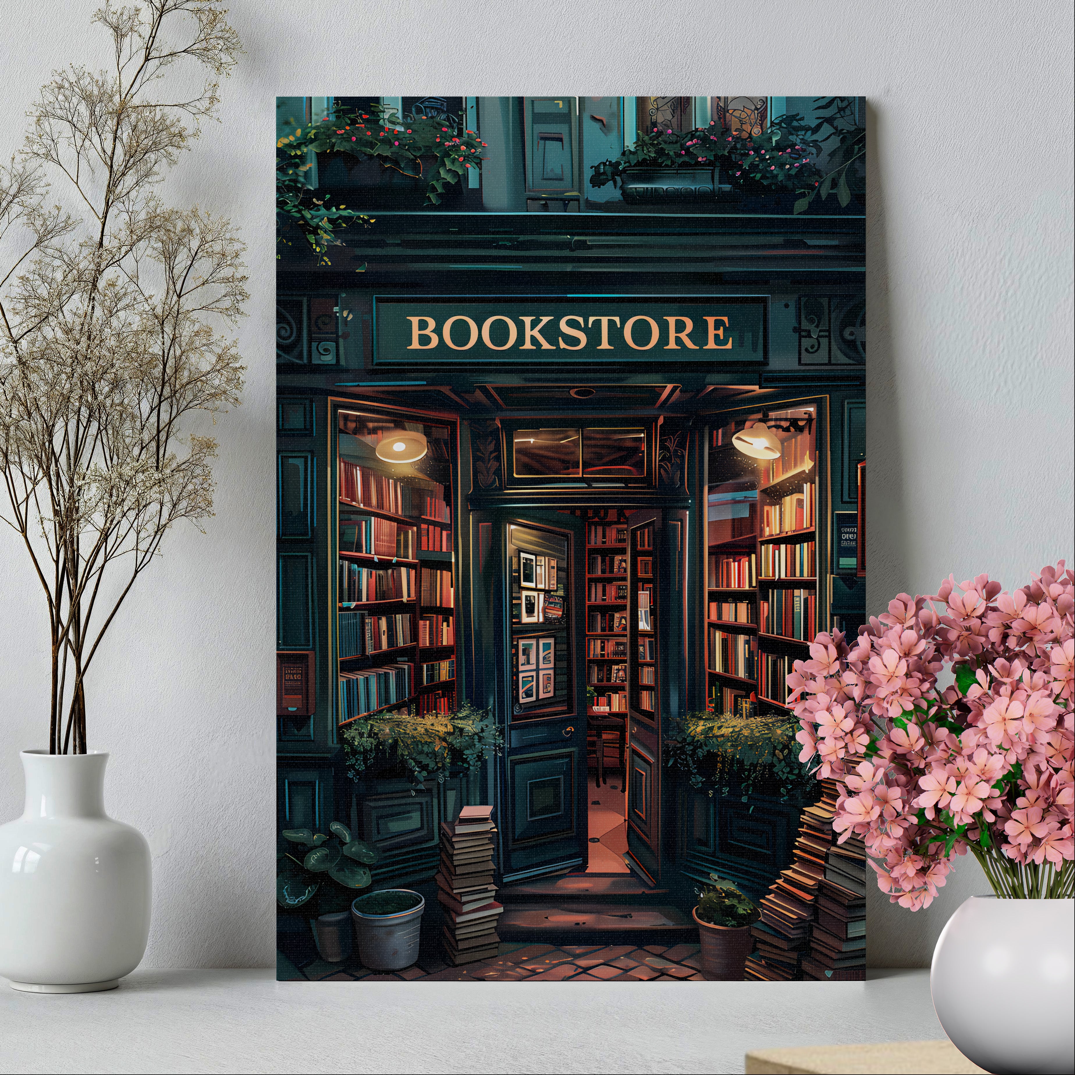.75" Matte Canvas - Midnight Bookstore Glow