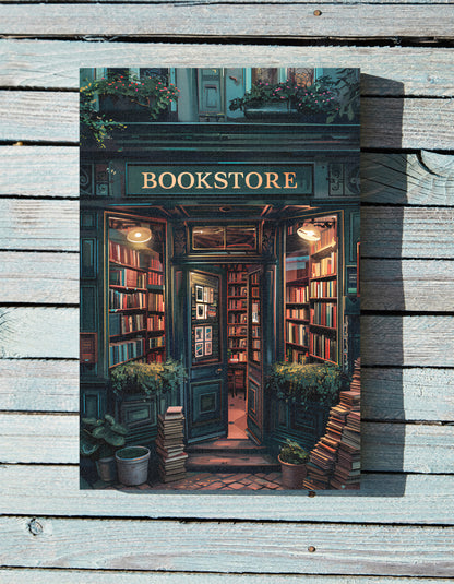 .75" Matte Canvas - Midnight Bookstore Glow