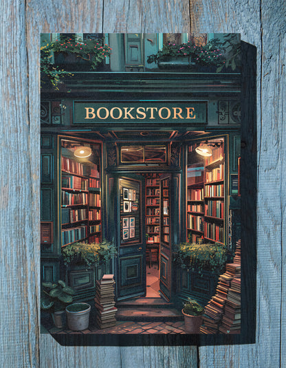 .75" Matte Canvas - Midnight Bookstore Glow